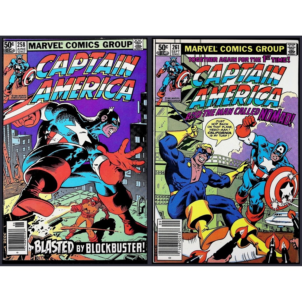 Captain‎ America #258 261 2x Comic Lot Newsstand Nomad Blockbuster 1981
